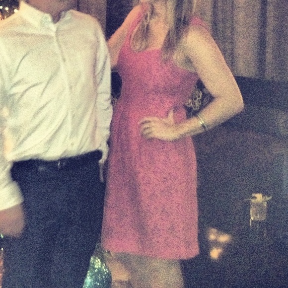 Anthropologie Pink Sweetheart Neck Dress - Picture 4 of 4